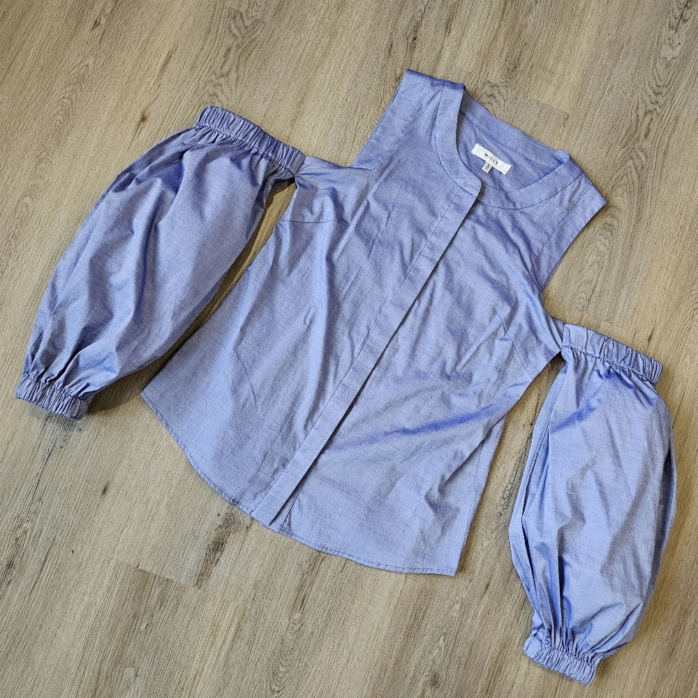 NWOT Milly Mica Detached Balloon Poplin Top
